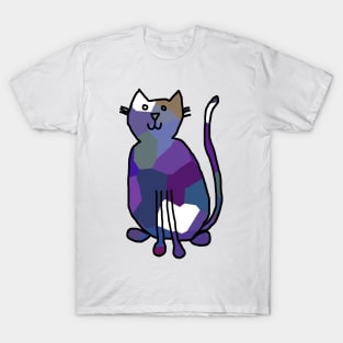 Blue Crystal Cat Animals T-Shirt